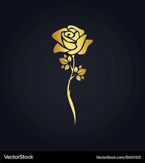 Rose Flower Plant Gold Logo Royalty Free Vector Image