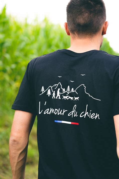 T Shirt Lamour Du Chien Noir Unisexe Chasse Tricolore