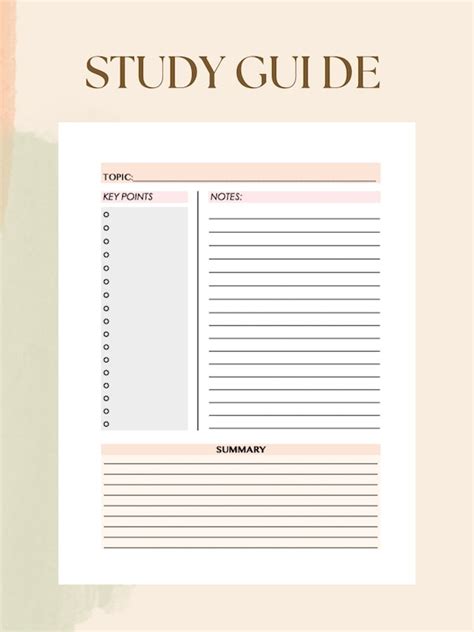 Study Chart Template