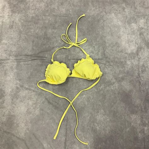 Bright Yellow Bikini Top Depop