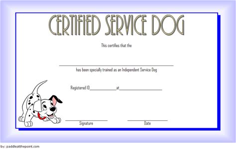 Service Dog Certificate Template - 7+ Latest Designs