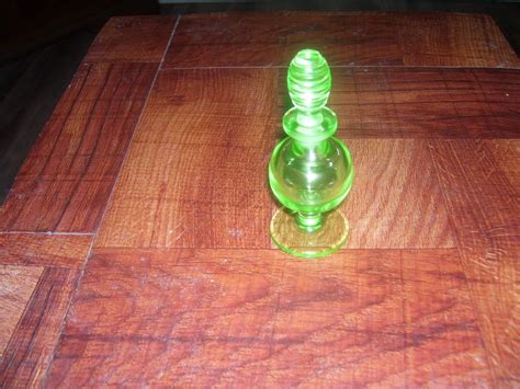 Rare Elegant Green Depression Glass Perfume Bottle W Stopper Ribbed 4and12 Antique Price