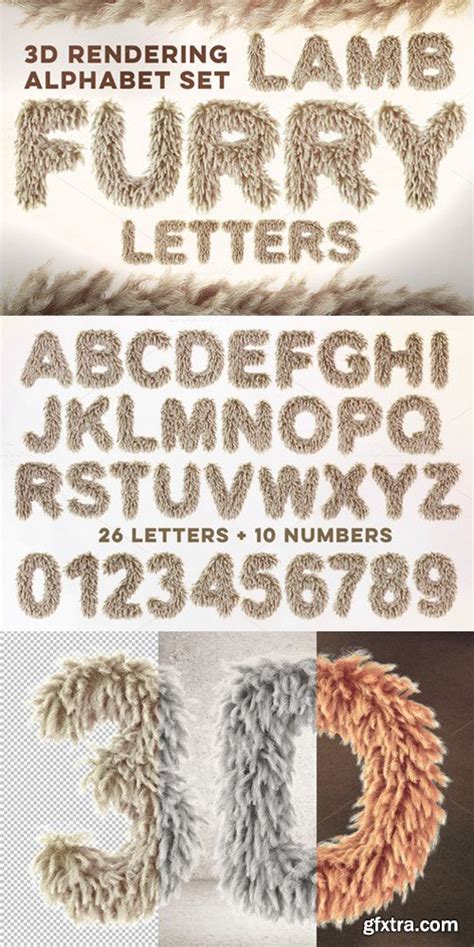 3d Lamb Furry Letters Pack Gfxtra