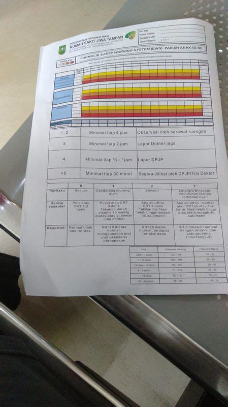 Formulir Early Warning System Ews Pasien Anak