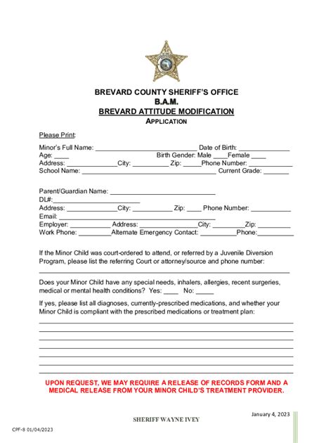 Fillable Online Brevard County Sheriff S Office B A M Fax Email