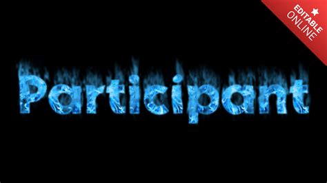 Participant | Blue Fire | Text Effect Generator