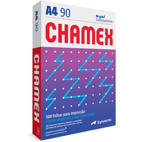 Papel sulfite A4 90g 210mmx297mm Chamex PT 500 FL Papéis Kalunga