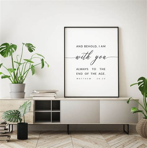 Matthew 28 20 I Am With You Always Bible Verse Wall Art Etsy