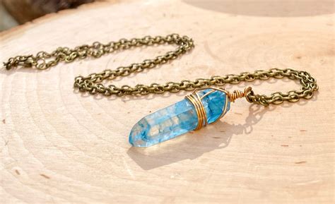 Real Blue Crystal Necklace