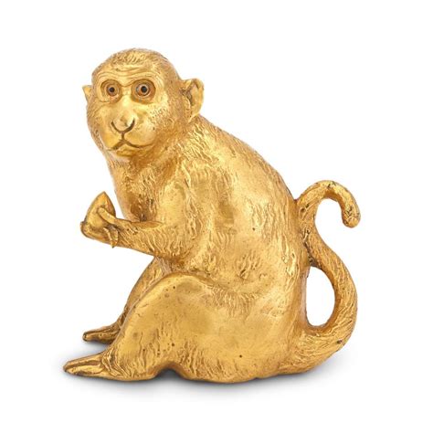 Sold At Auction Gilt Metal Figure Of A Monkey 20th Century