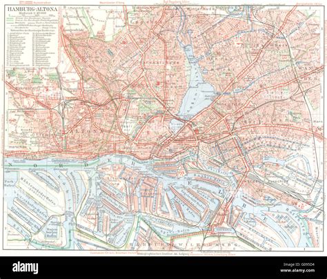 Germany Hamburg Altona 1936 Vintage Map Stock Photo Alamy