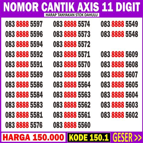 Jual Nomor Cantik Axis Digit Axis Nomor Cantik Axis