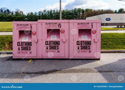 Clothing And Shoes Recycling Collection Bin Editorial Stock Photo