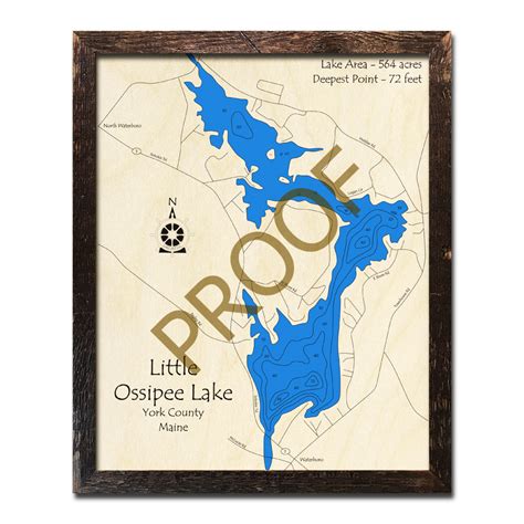 Little Ossipee Lake Me 3d Nautical Wood Maps