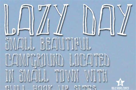 Lazy Day Font Billy Argel Fonts Fontspace