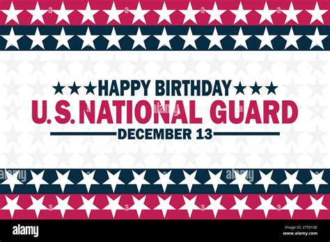 Happy Birthday Us National Guard Vector Illustration December 13