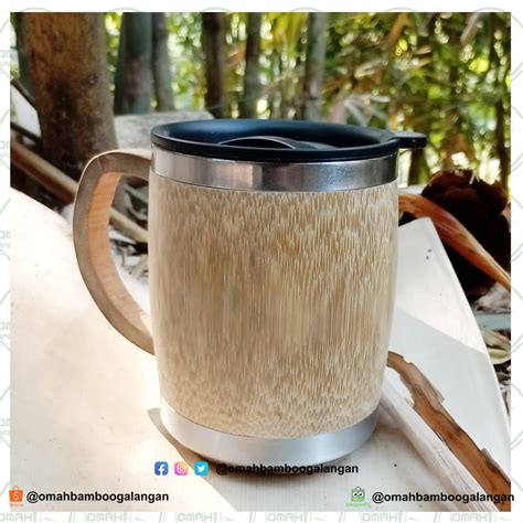 Jual Mug Bambu Stainless Costum Bambu Penampilan Natural Elegan Menawan