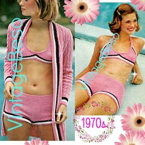 French Bikini KNITTING Pattern Cardigan Knitting Pattern Etsy