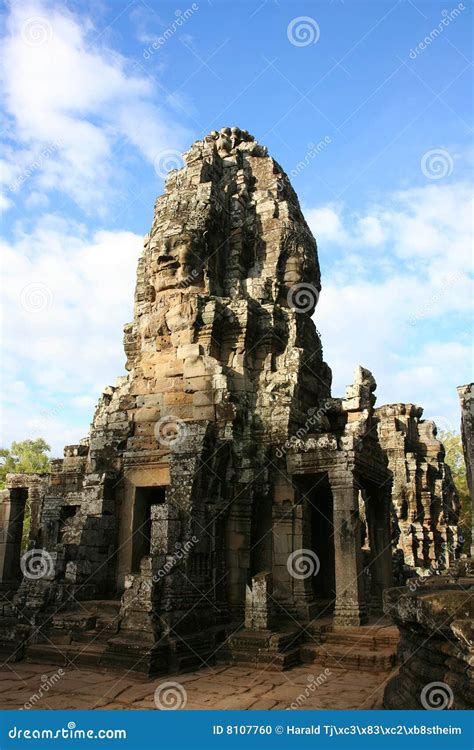 Faces at Bayon temple stock photo. Image of buddha, ruin - 8107760