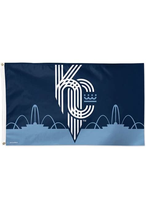 Kansas City Royals City Connect 3x5 Navy Blue Silk Screen Grommet Flag