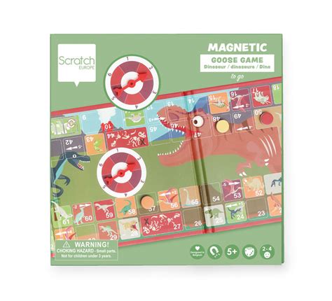 Scratch magnetyczna gra podróżna Gęś ze spinnerem Dinozaury Gry