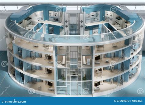 Futuristic Prison With High Tech Security Features And Advanced