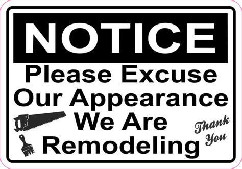 5in X 3 5in Notice Remodeling Magnet Business Signs Doors Magnets