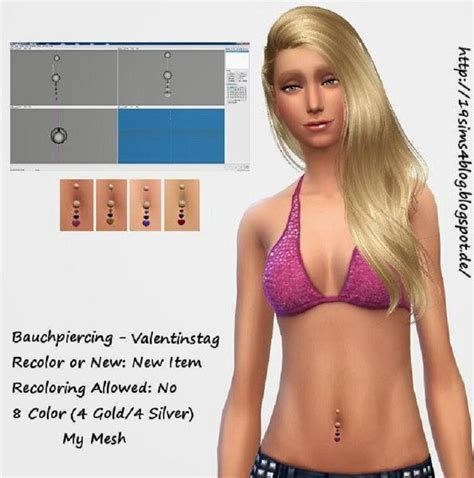 Best Sims Belly Button Piercing Cc Mods Downlaod