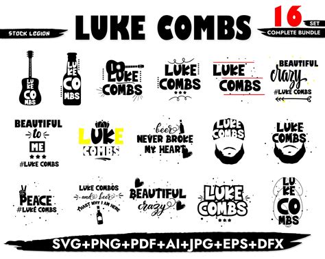 16 LUKE COMBS SVG Svg Bundle Country Music Svg Luke Etsy