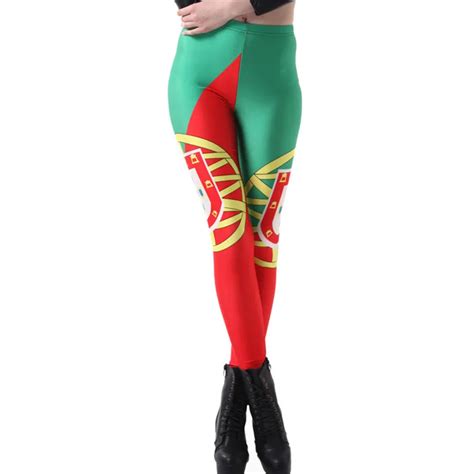 Doubchow Womens Portuguese Flag Printing Leggings Pants 2018 Maiden