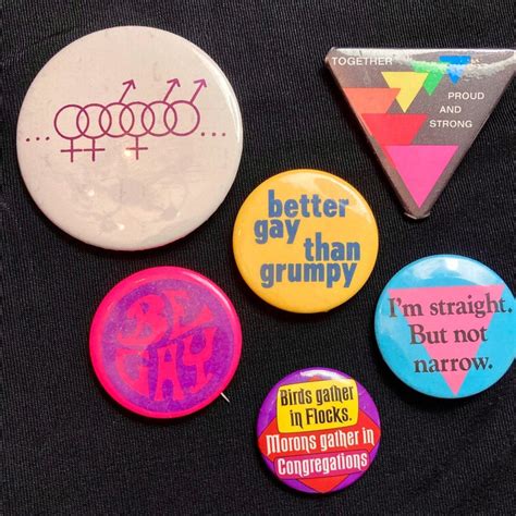 Set Of Six Gay Pride Pins Be Gay Better Gay Than Grumpy Together