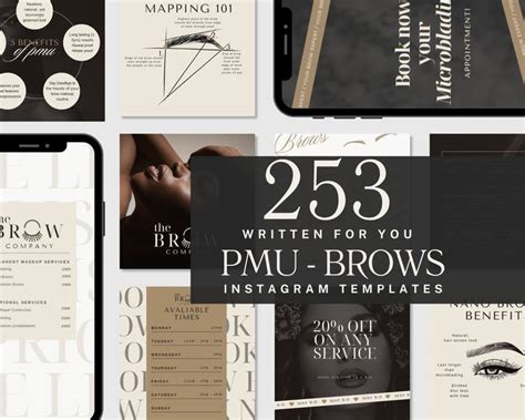 Pmu Brows Instagram Templates Microblading Social Media Brows Tattoo