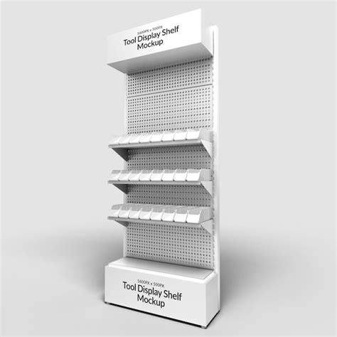 Premium Psd Front View Mockup Tool Display Shelf