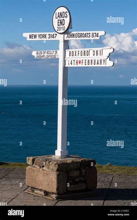 Lands End Sign Stock Photo Alamy