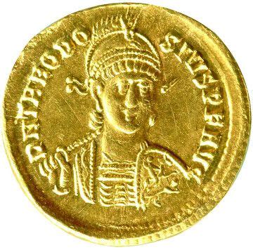 Solidus Theodosius Ii Concordia Avggg Constantinopolis Eastern