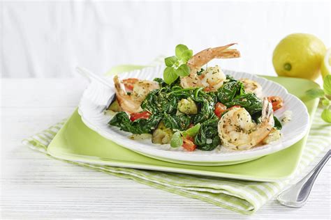 Garnelen mit dalmatinischem Spinat - Rezept | Kotányi