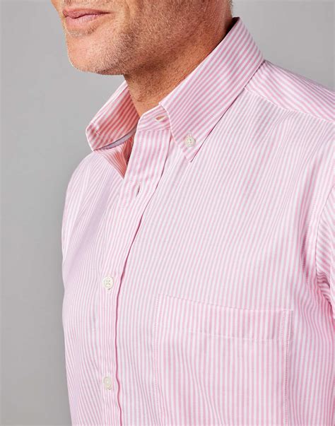 Button Down Oxford Shirt Pink Stripe