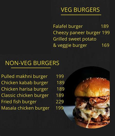 Menu Of Burger Nation NIBM Road Pune