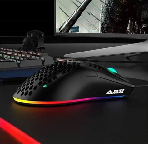 Ajazz AJ390R Lightweight Honeycomb RGB Wired Gaming Mouse 7 Adjustable