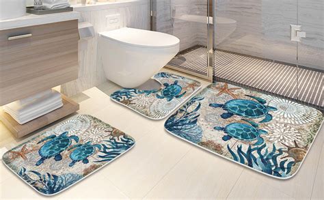 Sea Turtles Nautical Ocean Beach Bathroom Sets With