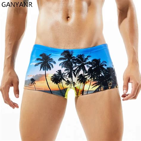 Ganyanr Brand Swimming Trunks Men Swimwear Sexy Plus Size Boxers