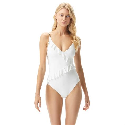 Michael Kors Ruffle One Piece Swimsuit Flash Sales