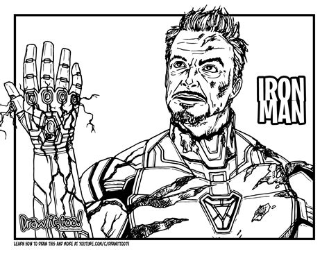 How to Draw IRON MAN (Avengers: Endgame) Drawing Tutorial - Draw it, Too!