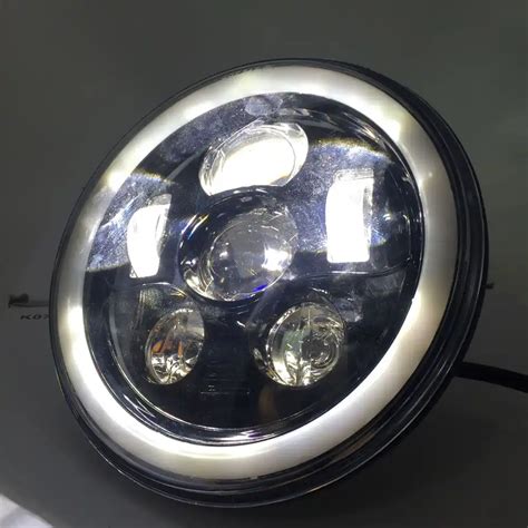 Faros Redondos De Moto LED De 45W Y 7 Pulgadas De Alto Bajo Haz RGB