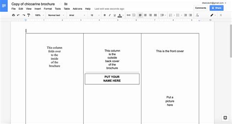 Google Doc Booklet Template