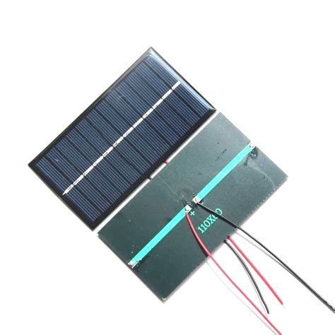 Buheshui 1w 6v Solar Cell Polycrystalline Solar Panel Module Cable Diy