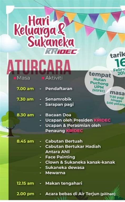 Free Contoh Tentatif Program Hari Keluarga
