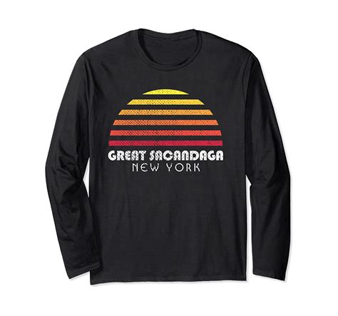 Great Sacandaga Shirt Retro Sunset Sacandaga Lake Long Sleeve T Shirt