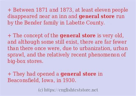 Make Sentence Of General Store Englishteststore Blog