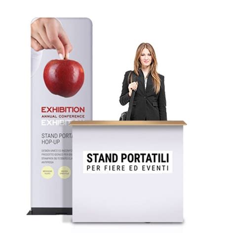 Stand Kit Portatile Per Eventi Fiere Con Totem Pubblicitario 60x240